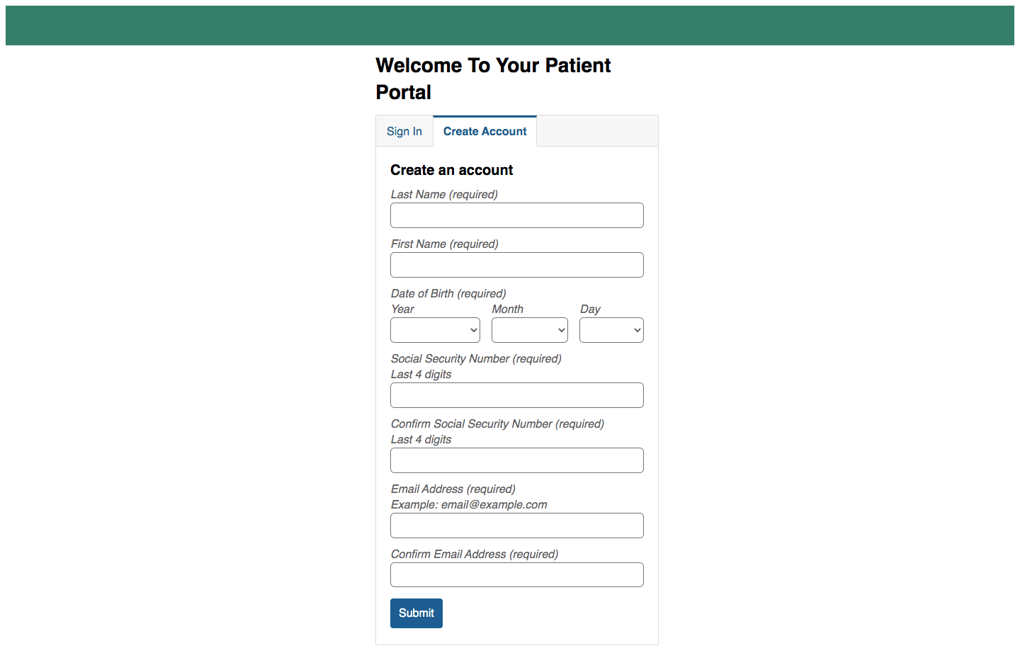 Bothwell Patient Portal Sign Up