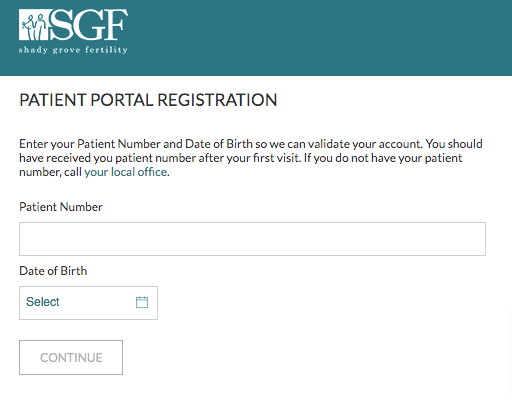 Shady Grove Patient Portal Sign Up