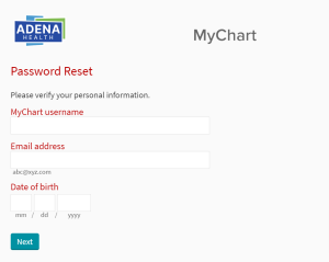 Adena Patient Portal Login Forgot Password