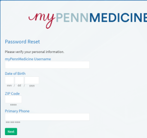UPENN Patient Portal Login Forgot Password