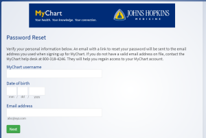 Johns Hopkins Patient Portal Login Forgot Password