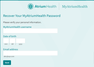 Atrium Health Patient Portal Login Forgot Password