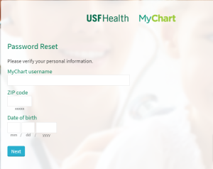 USF Patient Portal Login Forgot Password