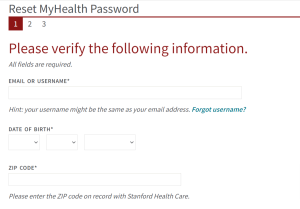 Stanford Patient Portal Login Forgot Password