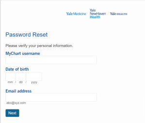 Yale Patient Portal Login Forgot Password