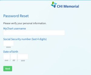 CHI Memorial Patient Portal Login Forgot Password