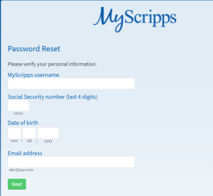 Scripps Patient Portal Login Forgot Password