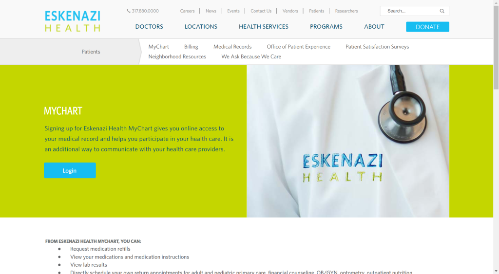 Eskenazi MyChart Patient Portal