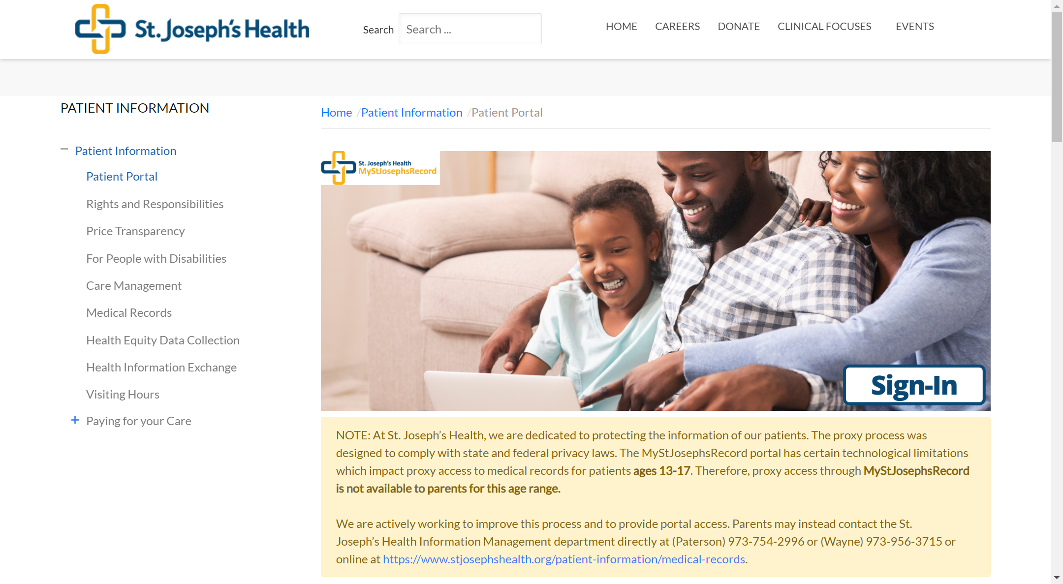 St. Joseph's Health Patient Portal