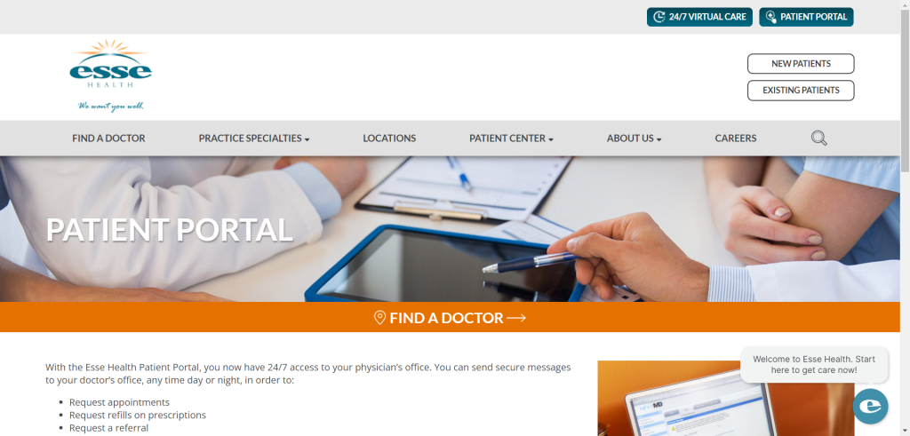 Esse Health Patient Portal